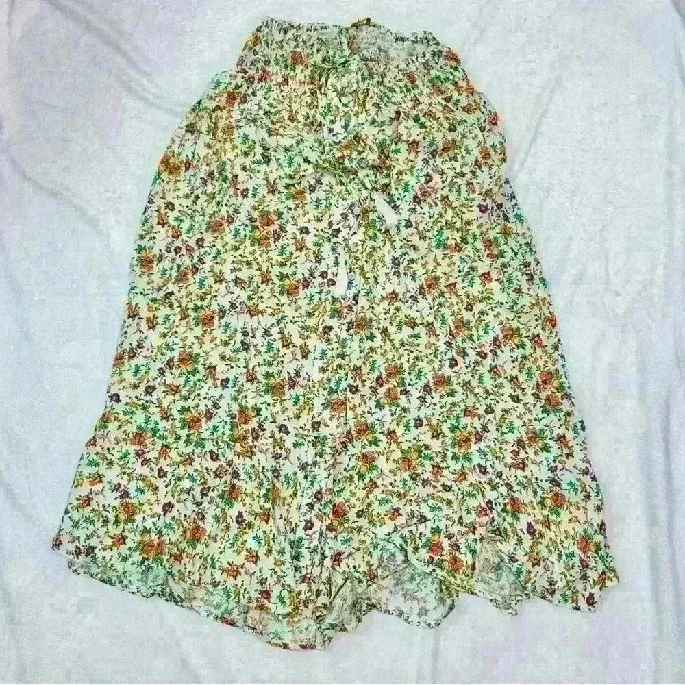Cynthia Rowley BoHo Long Floral Skirt Elastic Waist With Buttons Size Small - Picture 3 of 6